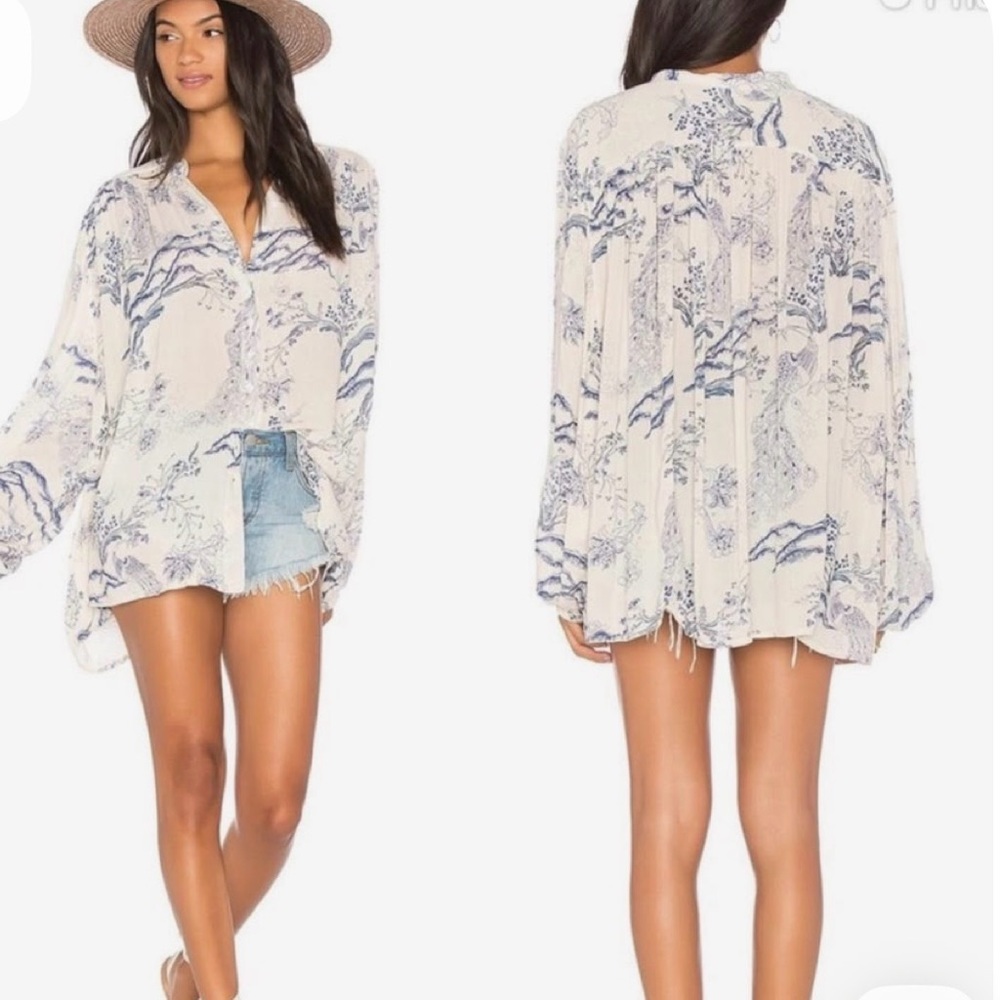 Free People Metallic Blooms Blouse. Size: Small - Picture 4 of 16